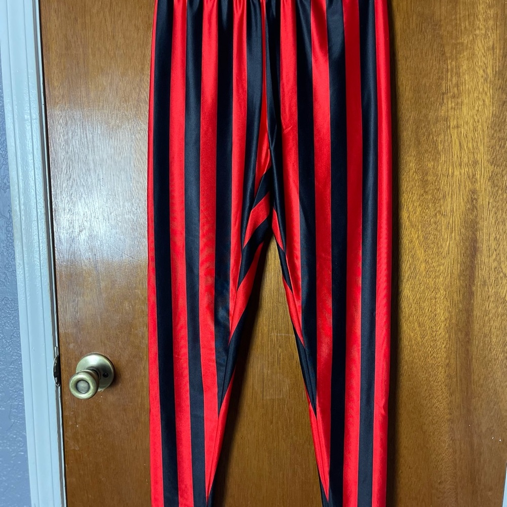 Red and Black Striped Leggings (M)